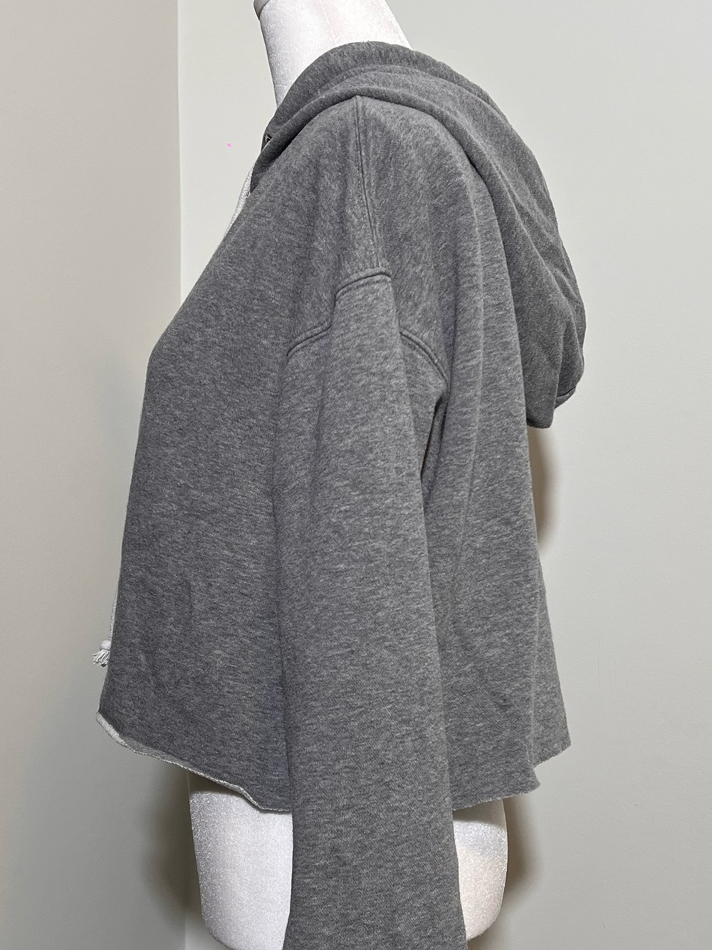 wild fable Gray Cropped Drawstring Hoodie - Picture 3 of 5